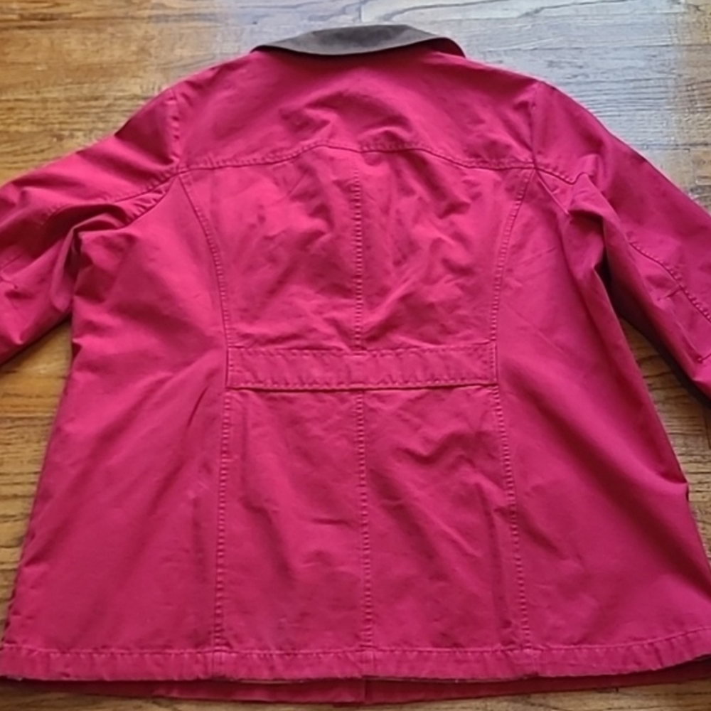 LL Bean Adirondack Chore Barn Utility Jacket Coat Red Brown Wmn 1X - Picture 10 of 16